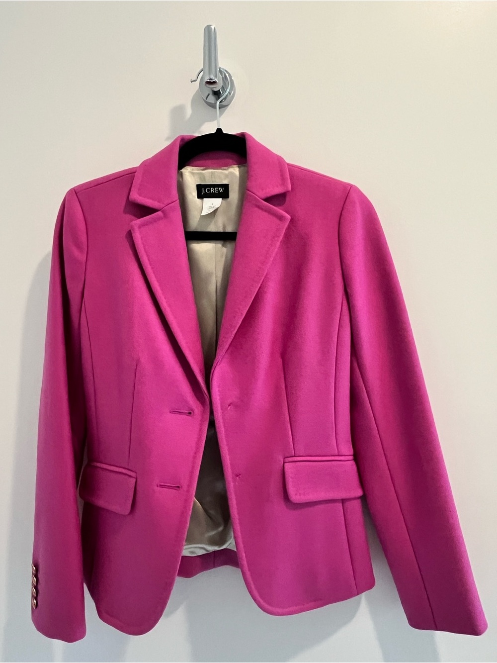 J. Crew Women's Hot Pink Tailored Wool Blazer- size 2